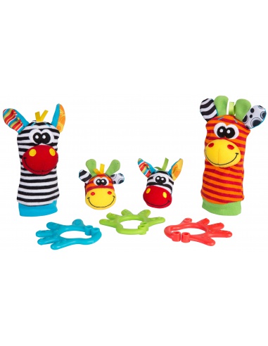 Playgro - Dárkový set chrastící ponožky a náramky Jungle Friends